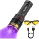 Alonefire SV53 36W 365nm UV Torch USB Rechargeable Ultraviolet Black Light Pet Urine Detector for Resin, Fishing, Mineral, Amber with Charging Station, UV Safety Glasses, Battery Included Alonefire SV53 36W 365nm UV Torch USB Rechargeable Ultraviolet Black Light Pet Urine Detector for Resin, Fishing, Mineral, Amber with Charging Station, UV Safety Glasses, Battery Included