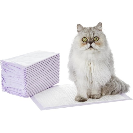 Amazon Basics 40 Pack Disposable Cat Litter Tray Liners with Quick Dry Surface – Purple, Lemon Scented Amazon Basics 40 Pack Disposable Cat Litter Tray Liners with Quick Dry Surface – Purple, Lemon Scented