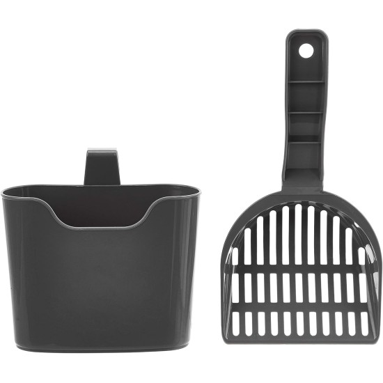 Amazon Basics Cat Litter Scoop with Holder, Unscented, Pack of 1