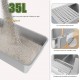BAKAJI XXL Katzentoilette mit Stahlbasis und verschließbarer Tür, Sandkasten, Auffangschaufel mit Behälter und Schmutzmatte, Fassungsvermögen 35 Liter, 60 x 40 x 38,5 cm BAKAJI XXL Katzentoilette mit Stahlbasis und verschließbarer Tür, Sandkasten, Auffangschaufel mit Behälter und Schmutzmatte, Fassungsvermögen 35 Liter, 60 x 40 x 38,5 cm