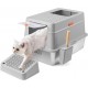 BAKAJI XXL Katzentoilette mit Stahlbasis und verschließbarer Tür, Sandkasten, Auffangschaufel mit Behälter und Schmutzmatte, Fassungsvermögen 35 Liter, 60 x 40 x 38,5 cm BAKAJI XXL Katzentoilette mit Stahlbasis und verschließbarer Tür, Sandkasten, Auffangschaufel mit Behälter und Schmutzmatte, Fassungsvermögen 35 Liter, 60 x 40 x 38,5 cm