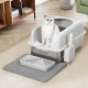 BAKAJI XXL Katzentoilette mit Stahlfuß mit Rand und sandabweisender Trittfläche, Auffangschaufel mit Behälter und Schmutzmatte, Rutschfester Boden, Fassungsvermögen 35 Liter, 60 x 40 x 30 cm BAKAJI XXL Katzentoilette mit Stahlfuß mit Rand und sandabweisender Trittfläche, Auffangschaufel mit Behälter und Schmutzmatte, Rutschfester Boden, Fassungsvermögen 35 Liter, 60 x 40 x 30 cm