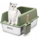 BAKAJI XXL Open Cat Litter Tray Steel Base with Sand Resistant Rim, Scoop and Container, Stain Resistant Mat, Non-Slip Backing, Capacity 35L, 60 x 40 x 30 cm BAKAJI XXL Open Cat Litter Tray Steel Base with Sand Resistant Rim, Scoop and Container, Stain Resistant Mat, Non-Slip Backing, Capacity 35L, 60 x 40 x 30 cm