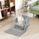 BAKAJI XXL Open Cat Litter Tray Steel Base with Sand Resistant Rim, Scoop and Container, Stain Resistant Mat, Non-Slip Backing, Capacity 35L, 60 x 40 x 30 cm BAKAJI XXL Open Cat Litter Tray Steel Base with Sand Resistant Rim, Scoop and Container, Stain Resistant Mat, Non-Slip Backing, Capacity 35L, 60 x 40 x 30 cm