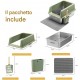 BAKAJI XXL Open Cat Litter Tray Steel Base with Sand Resistant Rim, Scoop and Container, Stain Resistant Mat, Non-Slip Backing, Capacity 35L, 60 x 40 x 30 cm BAKAJI XXL Open Cat Litter Tray Steel Base with Sand Resistant Rim, Scoop and Container, Stain Resistant Mat, Non-Slip Backing, Capacity 35L, 60 x 40 x 30 cm