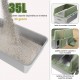 BAKAJI XXL Open Cat Litter Tray Steel Base with Sand Resistant Rim, Scoop and Container, Stain Resistant Mat, Non-Slip Backing, Capacity 35L, 60 x 40 x 30 cm BAKAJI XXL Open Cat Litter Tray Steel Base with Sand Resistant Rim, Scoop and Container, Stain Resistant Mat, Non-Slip Backing, Capacity 35L, 60 x 40 x 30 cm
