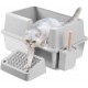 BAKAJI XXL Semi-Open Cat Litter Tray with Stainless Steel Base, Capacity 35 Litres and Sandpit, Shovel with Container and Dirt Mat, 60 x 40 x 30 cm BAKAJI XXL Semi-Open Cat Litter Tray with Stainless Steel Base, Capacity 35 Litres and Sandpit, Shovel with Container and Dirt Mat, 60 x 40 x 30 cm