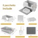 BAKAJI XXL Semi-Open Cat Litter Tray with Stainless Steel Base, Capacity 35 Litres and Sandpit, Shovel with Container and Dirt Mat, 60 x 40 x 30 cm BAKAJI XXL Semi-Open Cat Litter Tray with Stainless Steel Base, Capacity 35 Litres and Sandpit, Shovel with Container and Dirt Mat, 60 x 40 x 30 cm