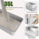 BAKAJI XXL Semi-Open Cat Litter Tray with Stainless Steel Base, Capacity 35 Litres and Sandpit, Shovel with Container and Dirt Mat, 60 x 40 x 30 cm BAKAJI XXL Semi-Open Cat Litter Tray with Stainless Steel Base, Capacity 35 Litres and Sandpit, Shovel with Container and Dirt Mat, 60 x 40 x 30 cm