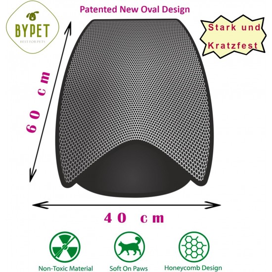 BYPET Cat Litter Tray Mat, Cat Mat 33 x 50 cm, Cat Litter Tray Mat, Honeycomb Design, Waterproof Double Layer Design, Honeycomb Mat (Grey 3350) BYPET Cat Litter Tray Mat, Cat Mat 33 x 50 cm, Cat Litter Tray Mat, Honeycomb Design, Waterproof Double Layer Design, Honeycomb Mat (Grey 3350)