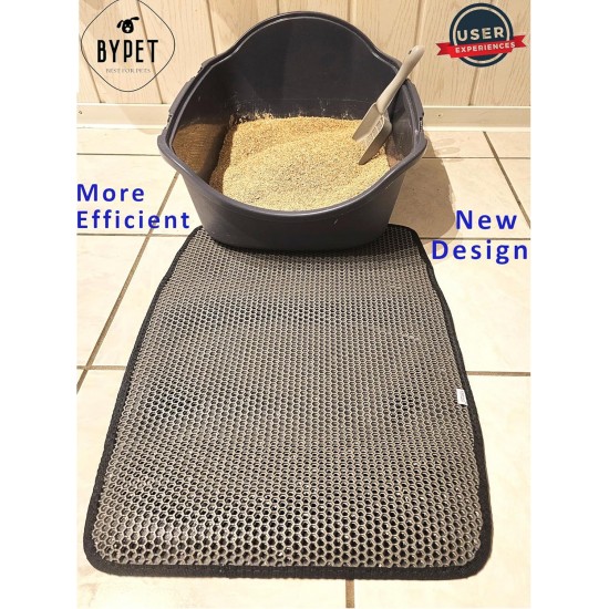 BYPET Cat Litter Tray Mat, Cat Mat 33 x 50 cm, Cat Litter Tray Mat, Honeycomb Design, Waterproof Double Layer Design, Honeycomb Mat (Grey 3350) BYPET Cat Litter Tray Mat, Cat Mat 33 x 50 cm, Cat Litter Tray Mat, Honeycomb Design, Waterproof Double Layer Design, Honeycomb Mat (Grey 3350)