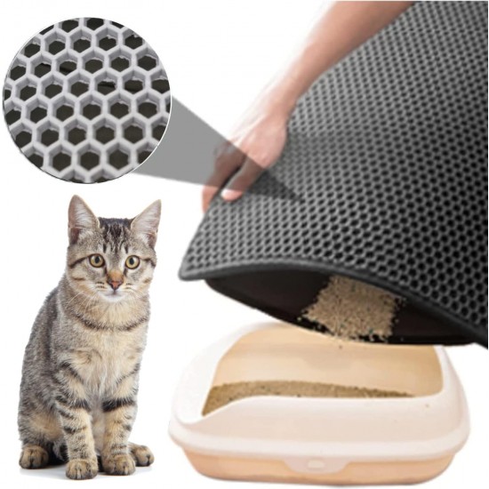 BYPET Cat Litter Tray Mat, Cat Mat 33 x 50 cm, Cat Litter Tray Mat, Honeycomb Design, Waterproof Double Layer Design, Honeycomb Mat (Grey 3350) BYPET Cat Litter Tray Mat, Cat Mat 33 x 50 cm, Cat Litter Tray Mat, Honeycomb Design, Waterproof Double Layer Design, Honeycomb Mat (Grey 3350)