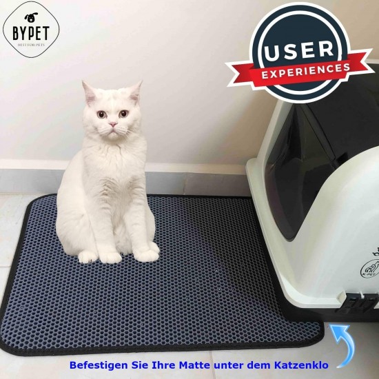 BYPET Cat Litter Tray Mat, Cat Mat 33 x 50 cm, Cat Litter Tray Mat, Honeycomb Design, Waterproof Double Layer Design, Honeycomb Mat (Grey 3350) BYPET Cat Litter Tray Mat, Cat Mat 33 x 50 cm, Cat Litter Tray Mat, Honeycomb Design, Waterproof Double Layer Design, Honeycomb Mat (Grey 3350)
