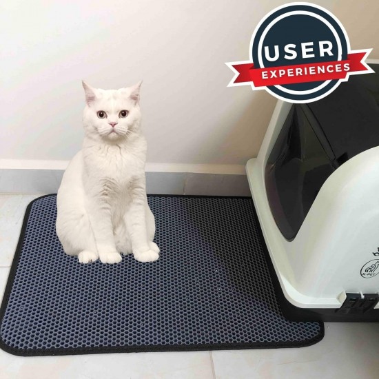 BYPET Cat Litter Tray Mat, Cat Mat 33 x 50 cm, Cat Litter Tray Mat, Honeycomb Design, Waterproof Double Layer Design, Honeycomb Mat (Grey 3350) BYPET Cat Litter Tray Mat, Cat Mat 33 x 50 cm, Cat Litter Tray Mat, Honeycomb Design, Waterproof Double Layer Design, Honeycomb Mat (Grey 3350)