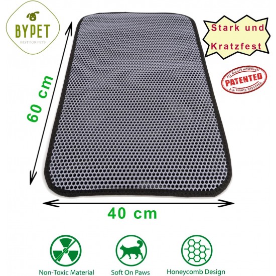 BYPET Cat Litter Tray Mat, Cat Mat 33 x 50 cm, Cat Litter Tray Mat, Honeycomb Design, Waterproof Double Layer Design, Honeycomb Mat (Grey 3350) BYPET Cat Litter Tray Mat, Cat Mat 33 x 50 cm, Cat Litter Tray Mat, Honeycomb Design, Waterproof Double Layer Design, Honeycomb Mat (Grey 3350)