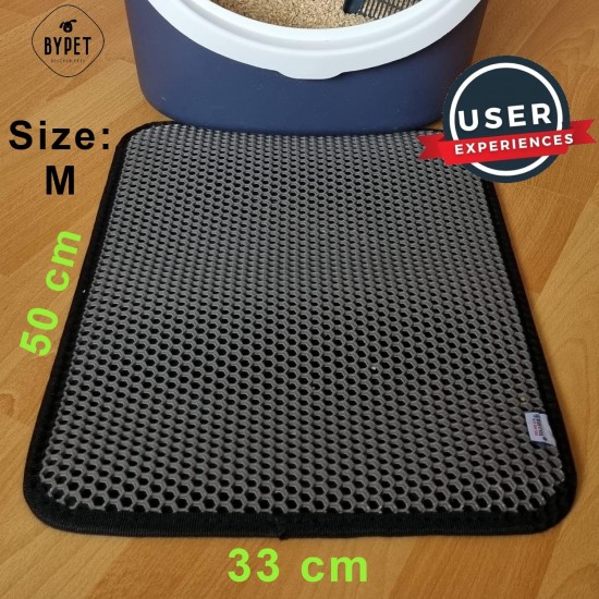 BYPET Cat Litter Tray Mat, Cat Mat 33 x 50 cm, Cat Litter Tray Mat, Honeycomb Design, Waterproof Double Layer Design, Honeycomb Mat (Grey 3350) BYPET Cat Litter Tray Mat, Cat Mat 33 x 50 cm, Cat Litter Tray Mat, Honeycomb Design, Waterproof Double Layer Design, Honeycomb Mat (Grey 3350)