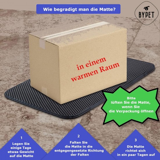 BYPET Cat Litter Tray Mat, Cat Mat 33 x 50 cm, Cat Litter Tray Mat, Honeycomb Design, Waterproof Double Layer Design, Honeycomb Mat (Grey 3350) BYPET Cat Litter Tray Mat, Cat Mat 33 x 50 cm, Cat Litter Tray Mat, Honeycomb Design, Waterproof Double Layer Design, Honeycomb Mat (Grey 3350)