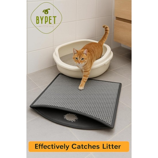 BYPET Cat Litter Tray Mat, Cat Mat 33 x 50 cm, Cat Litter Tray Mat, Honeycomb Design, Waterproof Double Layer Design, Honeycomb Mat (Grey 3350) BYPET Cat Litter Tray Mat, Cat Mat 33 x 50 cm, Cat Litter Tray Mat, Honeycomb Design, Waterproof Double Layer Design, Honeycomb Mat (Grey 3350)