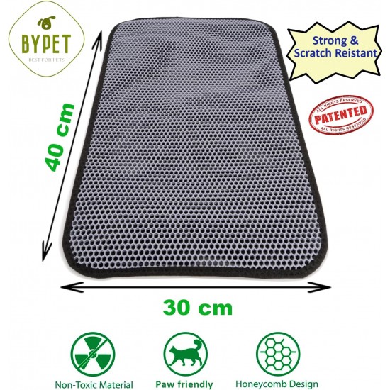 BYPET Cat Litter Tray Mat, Cat Mat 33 x 50 cm, Cat Litter Tray Mat, Honeycomb Design, Waterproof Double Layer Design, Honeycomb Mat (Grey 3350) BYPET Cat Litter Tray Mat, Cat Mat 33 x 50 cm, Cat Litter Tray Mat, Honeycomb Design, Waterproof Double Layer Design, Honeycomb Mat (Grey 3350)