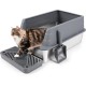 Bartuke Stainless Steel Cat Litter Box, Metal High Sided Litter Tray with Scoop, Filter Pedal, Non-Stick, Non-Odor, Easy Cleaning (Dark Grey) Bartuke Stainless Steel Cat Litter Box, Metal High Sided Litter Tray with Scoop, Filter Pedal, Non-Stick, Non-Odor, Easy Cleaning (Dark Grey)