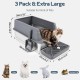 Bartuke Stainless Steel Cat Litter Box, Metal High Sided Litter Tray with Scoop, Filter Pedal, Non-Stick, Non-Odor, Easy Cleaning (Dark Grey) Bartuke Stainless Steel Cat Litter Box, Metal High Sided Litter Tray with Scoop, Filter Pedal, Non-Stick, Non-Odor, Easy Cleaning (Dark Grey)