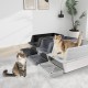 Bartuke Stainless Steel Cat Litter Box, Metal High Sided Litter Tray with Scoop, Filter Pedal, Non-Stick, Non-Odor, Easy Cleaning (Dark Grey) Bartuke Stainless Steel Cat Litter Box, Metal High Sided Litter Tray with Scoop, Filter Pedal, Non-Stick, Non-Odor, Easy Cleaning (Dark Grey)