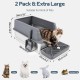 Bartuke Stainless Steel Cat Litter Box, Metal High Sided Litter Tray with Scoop, Filter Pedal, Non-Stick, Non-Odor, Easy Cleaning (Dark Grey) Bartuke Stainless Steel Cat Litter Box, Metal High Sided Litter Tray with Scoop, Filter Pedal, Non-Stick, Non-Odor, Easy Cleaning (Dark Grey)