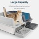 Bartuke Stainless Steel Cat Litter Box, Metal High Sided Litter Tray with Scoop, Filter Pedal, Non-Stick, Non-Odor, Easy Cleaning (Dark Grey) Bartuke Stainless Steel Cat Litter Box, Metal High Sided Litter Tray with Scoop, Filter Pedal, Non-Stick, Non-Odor, Easy Cleaning (Dark Grey)