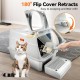 Bartuke Stainless Steel Cat Waste Box, Extra Large High-sided Metal Waste Tray with Pull-Out Drawer, Scoop, Filter Pedal, Non-Sticky, Odourless, Easy to Clean Bartuke Stainless Steel Cat Waste Box, Extra Large High-sided Metal Waste Tray with Pull-Out Drawer, Scoop, Filter Pedal, Non-Sticky, Odourless, Easy to Clean
