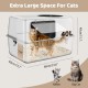 Bartuke Stainless Steel Cat Waste Box, Extra Large High-sided Metal Waste Tray with Pull-Out Drawer, Scoop, Filter Pedal, Non-Sticky, Odourless, Easy to Clean Bartuke Stainless Steel Cat Waste Box, Extra Large High-sided Metal Waste Tray with Pull-Out Drawer, Scoop, Filter Pedal, Non-Sticky, Odourless, Easy to Clean
