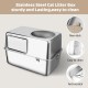 Bartuke Stainless Steel Cat Waste Box, Extra Large High-sided Metal Waste Tray with Pull-Out Drawer, Scoop, Filter Pedal, Non-Sticky, Odourless, Easy to Clean Bartuke Stainless Steel Cat Waste Box, Extra Large High-sided Metal Waste Tray with Pull-Out Drawer, Scoop, Filter Pedal, Non-Sticky, Odourless, Easy to Clean