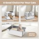 Bartuke Stainless Steel Cat Waste Box, Extra Large High-sided Metal Waste Tray with Pull-Out Drawer, Scoop, Filter Pedal, Non-Sticky, Odourless, Easy to Clean Bartuke Stainless Steel Cat Waste Box, Extra Large High-sided Metal Waste Tray with Pull-Out Drawer, Scoop, Filter Pedal, Non-Sticky, Odourless, Easy to Clean