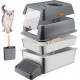 Bartuke Stainless Steel Cat Waste Box, Extra Large High-sided Metal Waste Tray with Pull-Out Drawer, Scoop, Filter Pedal, Non-Sticky, Odourless, Easy to Clean Bartuke Stainless Steel Cat Waste Box, Extra Large High-sided Metal Waste Tray with Pull-Out Drawer, Scoop, Filter Pedal, Non-Sticky, Odourless, Easy to Clean