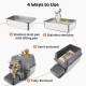 Bartuke Stainless Steel Cat Waste Box, Extra Large High-sided Metal Waste Tray with Pull-Out Drawer, Scoop, Filter Pedal, Non-Sticky, Odourless, Easy to Clean Bartuke Stainless Steel Cat Waste Box, Extra Large High-sided Metal Waste Tray with Pull-Out Drawer, Scoop, Filter Pedal, Non-Sticky, Odourless, Easy to Clean