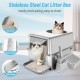 Bartuke Stainless Steel Cat Waste Box, Extra Large High-sided Metal Waste Tray with Pull-Out Drawer, Scoop, Filter Pedal, Non-Sticky, Odourless, Easy to Clean Bartuke Stainless Steel Cat Waste Box, Extra Large High-sided Metal Waste Tray with Pull-Out Drawer, Scoop, Filter Pedal, Non-Sticky, Odourless, Easy to Clean