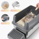 Bartuke Stainless Steel Cat Waste Box, Extra Large High-sided Metal Waste Tray with Pull-Out Drawer, Scoop, Filter Pedal, Non-Sticky, Odourless, Easy to Clean Bartuke Stainless Steel Cat Waste Box, Extra Large High-sided Metal Waste Tray with Pull-Out Drawer, Scoop, Filter Pedal, Non-Sticky, Odourless, Easy to Clean