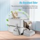 Bartuke Stainless Steel Cat Waste Box, Extra Large High-sided Metal Waste Tray with Pull-Out Drawer, Scoop, Filter Pedal, Non-Sticky, Odourless, Easy to Clean Bartuke Stainless Steel Cat Waste Box, Extra Large High-sided Metal Waste Tray with Pull-Out Drawer, Scoop, Filter Pedal, Non-Sticky, Odourless, Easy to Clean