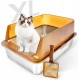 Bartuke Stainless Steel Cat Waste Box, Extra Large High-sided Metal Waste Tray with Pull-Out Drawer, Scoop, Filter Pedal, Non-Sticky, Odourless, Easy to Clean Bartuke Stainless Steel Cat Waste Box, Extra Large High-sided Metal Waste Tray with Pull-Out Drawer, Scoop, Filter Pedal, Non-Sticky, Odourless, Easy to Clean