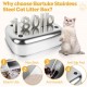 Bartuke Stainless Steel Cat Waste Box, Extra Large High-sided Metal Waste Tray with Pull-Out Drawer, Scoop, Filter Pedal, Non-Sticky, Odourless, Easy to Clean Bartuke Stainless Steel Cat Waste Box, Extra Large High-sided Metal Waste Tray with Pull-Out Drawer, Scoop, Filter Pedal, Non-Sticky, Odourless, Easy to Clean