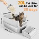 Bartuke Stainless Steel Cat Waste Box, Extra Large High-sided Metal Waste Tray with Pull-Out Drawer, Scoop, Filter Pedal, Non-Sticky, Odourless, Easy to Clean Bartuke Stainless Steel Cat Waste Box, Extra Large High-sided Metal Waste Tray with Pull-Out Drawer, Scoop, Filter Pedal, Non-Sticky, Odourless, Easy to Clean