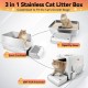 Bartuke Stainless Steel Cat Waste Box, Extra Large High-sided Metal Waste Tray with Pull-Out Drawer, Scoop, Filter Pedal, Non-Sticky, Odourless, Easy to Clean Bartuke Stainless Steel Cat Waste Box, Extra Large High-sided Metal Waste Tray with Pull-Out Drawer, Scoop, Filter Pedal, Non-Sticky, Odourless, Easy to Clean