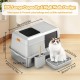 Bartuke Stainless Steel Cat Waste Box, Extra Large High-sided Metal Waste Tray with Pull-Out Drawer, Scoop, Filter Pedal, Non-Sticky, Odourless, Easy to Clean Bartuke Stainless Steel Cat Waste Box, Extra Large High-sided Metal Waste Tray with Pull-Out Drawer, Scoop, Filter Pedal, Non-Sticky, Odourless, Easy to Clean