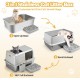 Bartuke Stainless Steel Cat Waste Box, Extra Large High-sided Metal Waste Tray with Pull-Out Drawer, Scoop, Filter Pedal, Non-Sticky, Odourless, Easy to Clean Bartuke Stainless Steel Cat Waste Box, Extra Large High-sided Metal Waste Tray with Pull-Out Drawer, Scoop, Filter Pedal, Non-Sticky, Odourless, Easy to Clean
