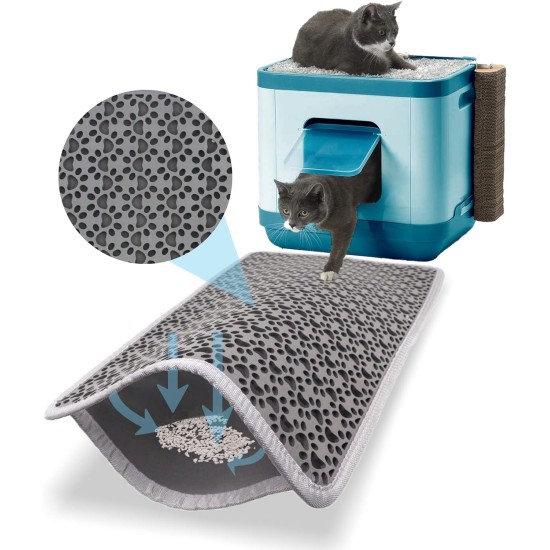 Bazerga Cat Litter Tray Mat, Cat Litter Mat, Cat Litter Tray Mat, Waterproof Double Layer Design Mat, 100% EVA from Cat Litter Trays & Accessories (38-61 cm, Grey) Bazerga Cat Litter Tray Mat, Cat Litter Mat, Cat Litter Tray Mat, Waterproof Double Layer Design Mat, 100% EVA from Cat Litter Trays & Accessories (38-61 cm, Grey)