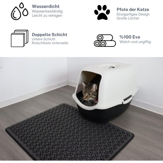 Bazerga Cat Litter Tray Mat, Cat Litter Mat, Cat Litter Tray Mat, Waterproof Double Layer Design Mat, 100% EVA from Cat Litter Trays & Accessories (38-61 cm, Grey) Bazerga Cat Litter Tray Mat, Cat Litter Mat, Cat Litter Tray Mat, Waterproof Double Layer Design Mat, 100% EVA from Cat Litter Trays & Accessories (38-61 cm, Grey)