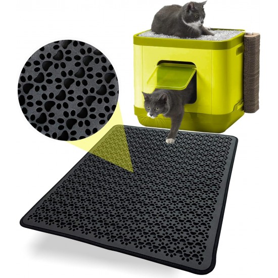 Bazerga Cat Litter Tray Mat, Cat Litter Mat, Cat Litter Tray Mat, Waterproof Double Layer Design Mat, 100% EVA from Cat Litter Trays & Accessories (38-61 cm, Black) Bazerga Cat Litter Tray Mat, Cat Litter Mat, Cat Litter Tray Mat, Waterproof Double Layer Design Mat, 100% EVA from Cat Litter Trays & Accessories (38-61 cm, Black)