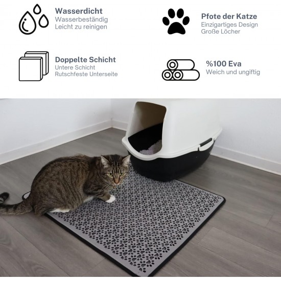 Bazerga Cat Litter Tray Mat, Cat Litter Mat, Cat Litter Tray Mat, Waterproof Double Layer Design Mat, 100% EVA from Cat Litter Trays & Accessories (38-61 cm, Black) Bazerga Cat Litter Tray Mat, Cat Litter Mat, Cat Litter Tray Mat, Waterproof Double Layer Design Mat, 100% EVA from Cat Litter Trays & Accessories (38-61 cm, Black)