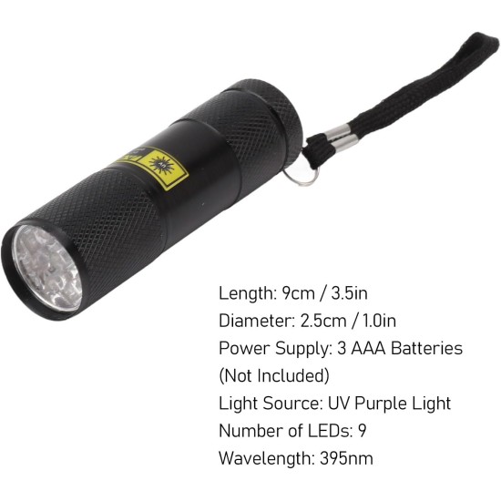 Black Light Torch, 395 Nm Black Light Torch, Mini Pet Urine Detector Light for Dogs, Cats Urine, Dry Spots, Bed Bugs, Stain Detector Black Light Torch, 395 Nm Black Light Torch, Mini Pet Urine Detector Light for Dogs, Cats Urine, Dry Spots, Bed Bugs, Stain Detector