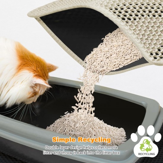 Blissstorm Cat Litter Tray Mat, 40 x 50 cm, Double Layer EVA Cat Litter Mat, Waterproof, Odourless, with Non-Slip Cat Mat, Easy to Clean Cat Litter Mat for All Cats Blissstorm Cat Litter Tray Mat, 40 x 50 cm, Double Layer EVA Cat Litter Mat, Waterproof, Odourless, with Non-Slip Cat Mat, Easy to Clean Cat Litter Mat for All Cats