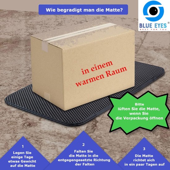 Blue Eyes Cat Litter Tray Mat, Cat Mat 40 x 60 cm, Cat Litter Tray Mat, Honeycomb Design, Waterproof Double Layer Design, Honeycomb Mat (Grey-6040) Blue Eyes Cat Litter Tray Mat, Cat Mat 40 x 60 cm, Cat Litter Tray Mat, Honeycomb Design, Waterproof Double Layer Design, Honeycomb Mat (Grey-6040)